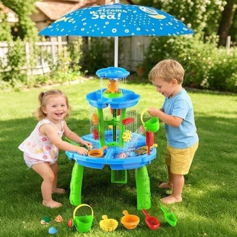 Outdoor Kids' Water Table with Umbrella - 57% OFF