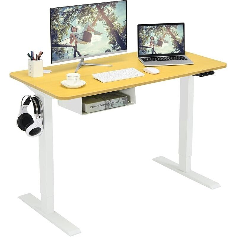 Electric Height Adjustable Standing Desk with USB Port, 48-Inch