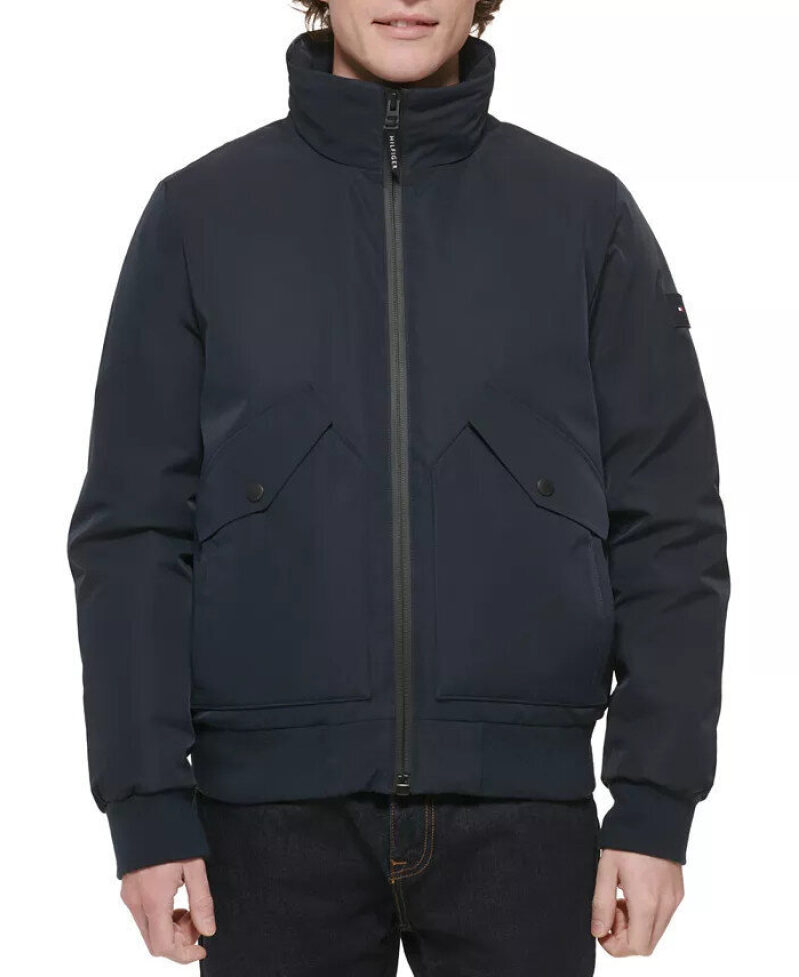 Tommy Hilfiger Men's Stand-Collar Flight Jacket - 28% Off!