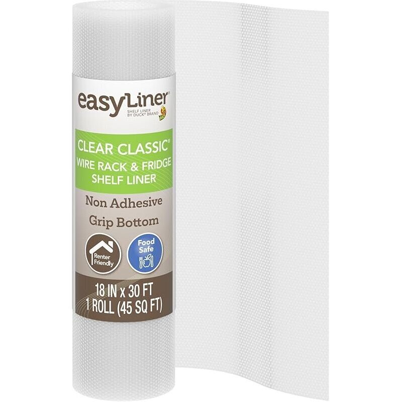 EasyLiner Clear Classic Shelf Liner 18 in x 30 ft - Versatile & Durable Shelf Liner