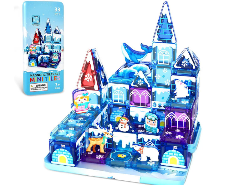 Affordable Ice Theme Magnetic Tiles Set - 33 Pieces