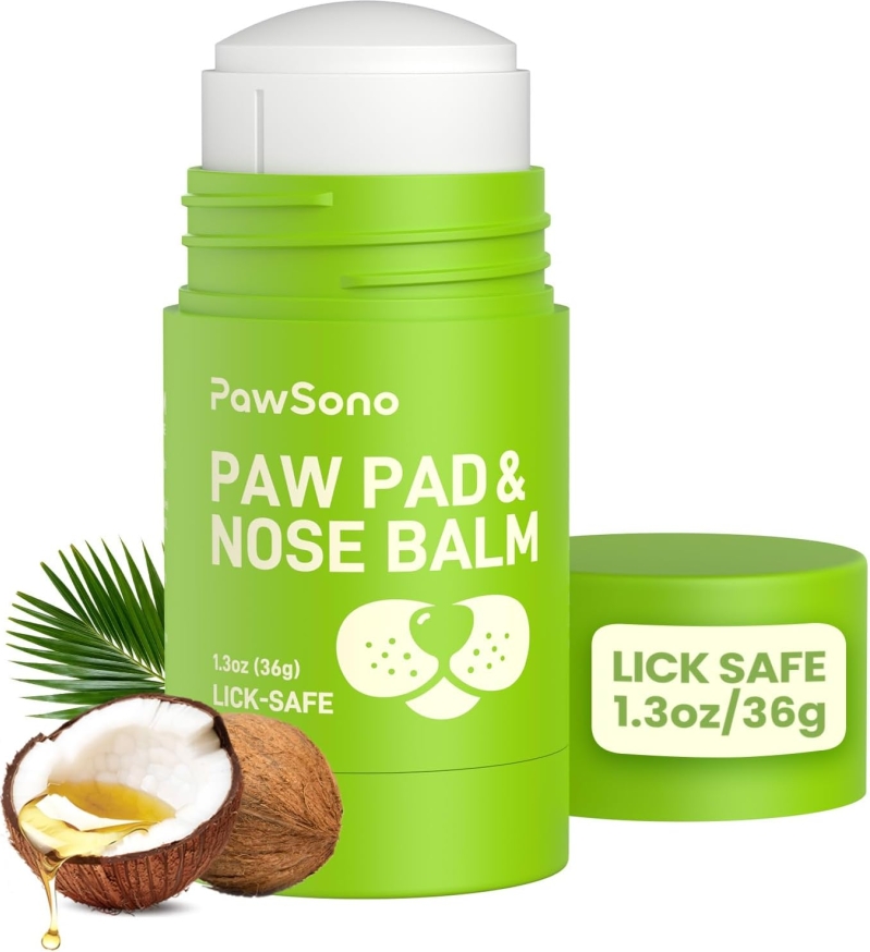 Lick-Safe Dog Paw and Nose Balm Stick - All-Natural Moisturizer with Coconut Oil for Dry, Cracked Pads and Snout