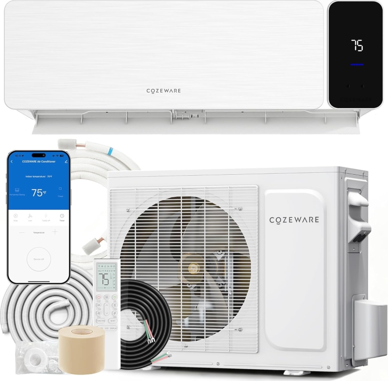 COZEWARE Visio Series 12000 BTU 20 SEER2 Smart Mini Split AC with Heat Pump (230V)