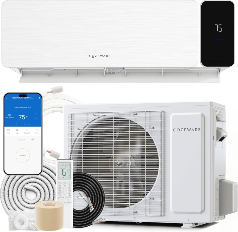 COZEWARE Visio Series 24000 BTU 20 SEER2 Smart Mini Split AC with Heat Pump (230V, 2 Ton)