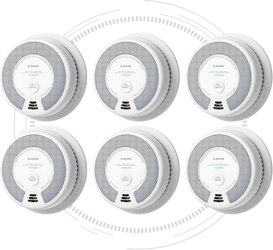 X-Sense 10-Year Sealed Battery Combination Smoke and CO Detector (6-Pack, SC06-W)