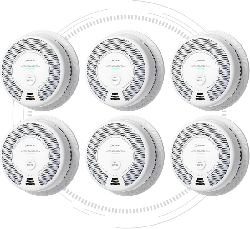 X-Sense 10-Year Sealed Battery Combination Smoke and CO Detector (6-Pack, SC06-W)