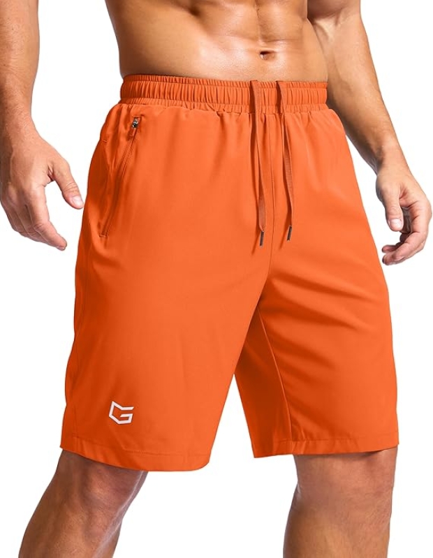 G Gradual Men's Quick Dry Athletic Running Shorts with Zipper Pockets
