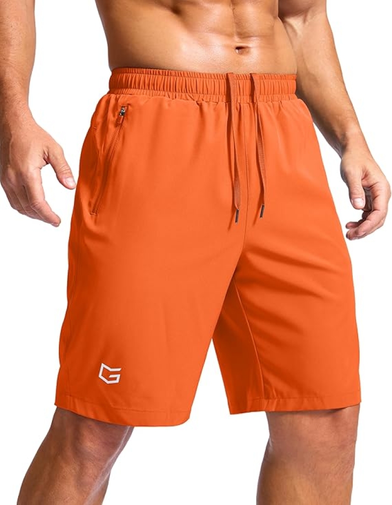 G Gradual Men's Quick Dry Athletic Running Shorts with Zipper Pockets