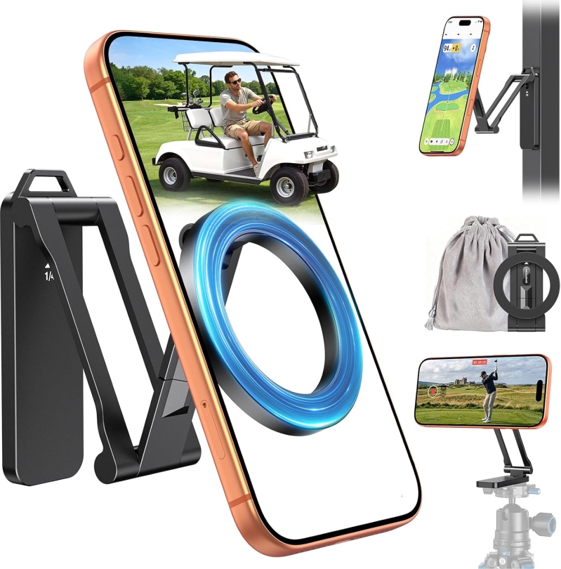 OMOTON Magnetic Golf Cart Phone Mount with 5.6-Inch Extendable Arm and 1/4