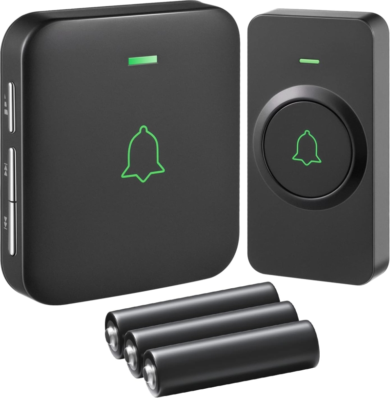 AVANTEK BA-11 Wireless Doorbell Kit (Battery-Powered Receiver, 1000 ft Range)