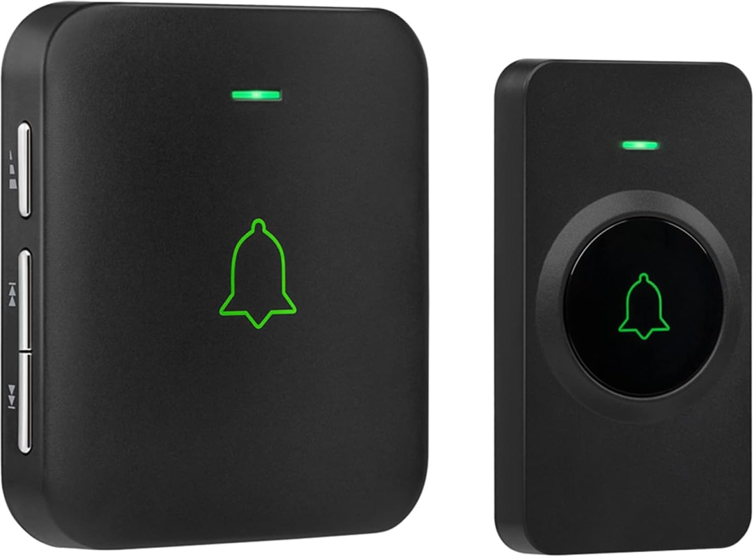 AVANTEK Wireless Doorbell CB-11 – 1000 ft Range, 1 Button + 1 Plug-In Receiver, 115 dB Volume, LED Flash, 52 Chimes, Waterproof, 3-Year Battery