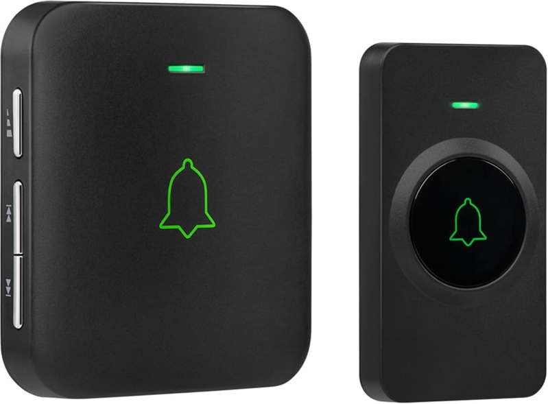 AVANTEK Wireless Doorbell CB-11 – 1000 ft Range, 1 Button + 1 Plug-In Receiver, 115 dB Volume, LED Flash, 52 Chimes, Waterproof, 3-Year Battery