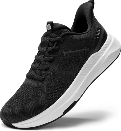 Men's Slip On Walking Shoes – Hands-Free Casual Sneakers with Arch Support, Wide Stable Base, Breathable Knit Upper, Non-Slip Traction
