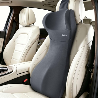 Lumbar Support Pillow for Car with Headrest – Memory Foam Full-Length S-Curve Back & Neck Cushion for Long Drives, Fits Cars, SUVs & Trucks