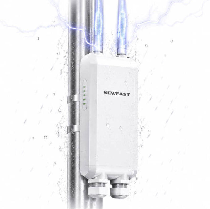 NEWFAST AC1200 Outdoor WiFi Extender NF-A882 – IP66 Weatherproof Long Range Access Point with 3 Gigabit Ports, Dual Band WiFi Booster, PoE Power Supply