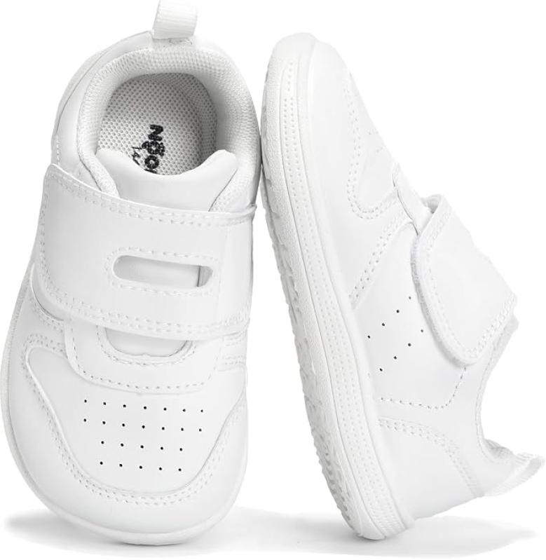 STQ KIDS Toddler Wide Toe Box Shoes – Barefoot Zero Drop Sneakers for Boys & Girls, High Instep Friendly, Non-Slip, Hook-and-Loop, Lightweight First Walker Shoes