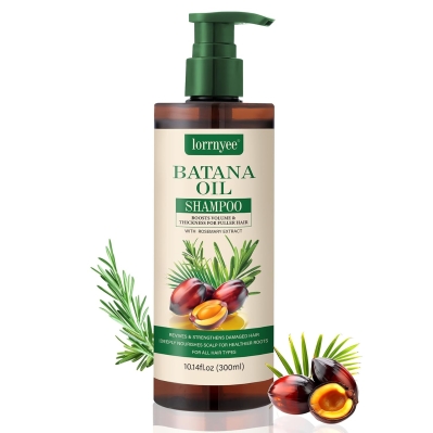 Lorrnyee Batana Oil Shampoo for Thinning Hair – Rosemary & Biotin Hair Growth Shampoo with Keratin, Strengthening Shampoo to Help Reduce Breakage & Shedding for Men & Women, 10.1 oz