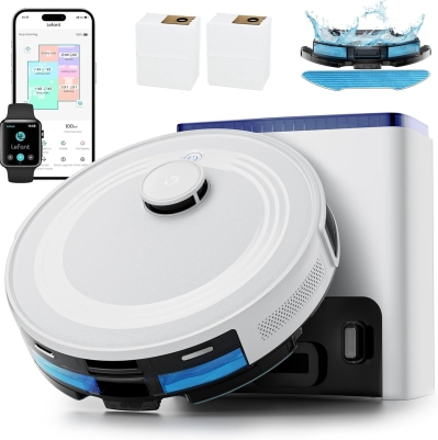 Lefant M2L Plus Robot Vacuum and Mop – 6000Pa Suction, Self-Emptying Dock (Up to 75 Days), LiDAR Navigation, PSD Obstacle Avoidance, 130-Min Runtime, WiFi 2.4G/5G, Alexa/App Control