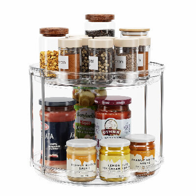 LAMU Spice Rack - Double-Layer Rotating Organizer - CP Deals